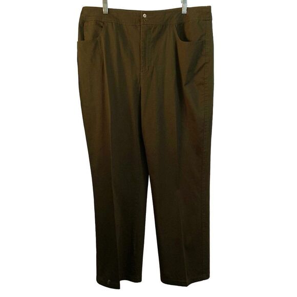 Additions by Chico's Dark Olive Cotton Stretch Pants Classic 5 Pocket Sz 3 L/XL - Picture 5 of 6